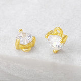 Brass Zircon Heart Charms Necklace Bracelet Earring Diy Jewelry