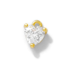 Brass Zircon Heart Charms Necklace Bracelet Earring Diy Jewelry