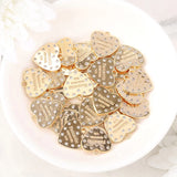 Brass Zircon Heart Charms Pendants DIY Jewelry