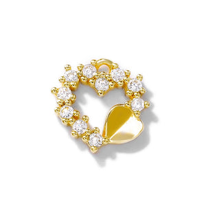 Brass Zircon Heart Charms Pendants Necklace Bracelet Earring Jewelry DIY