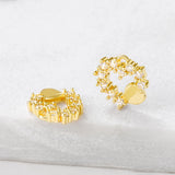 Brass Zircon Heart Charms Pendants Necklace Bracelet Earring Jewelry DIY