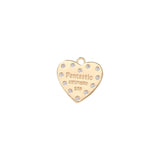 Brass Zircon Heart Charms Pendants DIY Jewelry