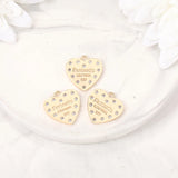 Brass Zircon Heart Charms Pendants DIY Jewelry