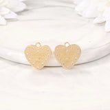 Brass Zircon Heart Charms Pendants DIY Jewelry