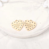 Brass Zircon Heart Charms Pendants DIY Jewelry