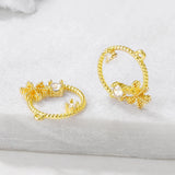 Brass and Zircon Round Charms Pendants Necklace Bracelet Earring DIY Jewelry