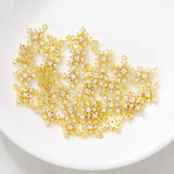 Brass Zircon Snowflake Charms Pendants Necklace Bracelet Earring Diy Jewelry