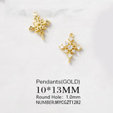 Brass Zircon Snowflake Charms Pendants Necklace Bracelet Earring Diy Jewelry