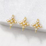 Brass Zircon Snowflake Charms Pendants Necklace Bracelet Earring Diy Jewelry