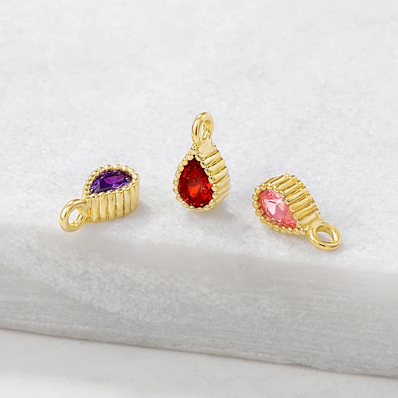 Zircon Small Charms Pendants Necklace Bracelet Earring Diy Jewelry