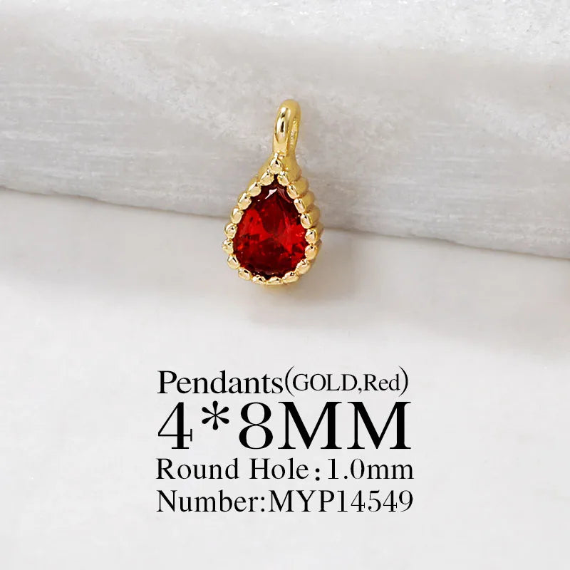 Zircon Small Charms Pendants Necklace Bracelet Earring Diy Jewelry