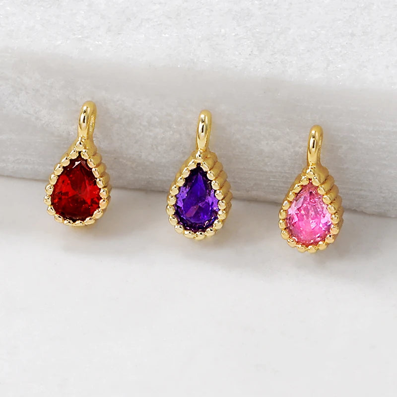 Zircon Small Charms Pendants Necklace Bracelet Earring Diy Jewelry