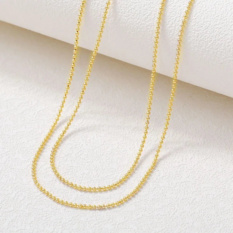 Copper 1MM Round Beads Ball Chains Necklace Bracelet DIY Jewelry