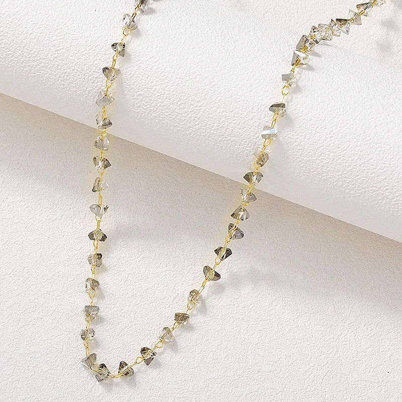 Copper Chains With Irregular Crystal for Necklace and Bracelet DIY Jewelry