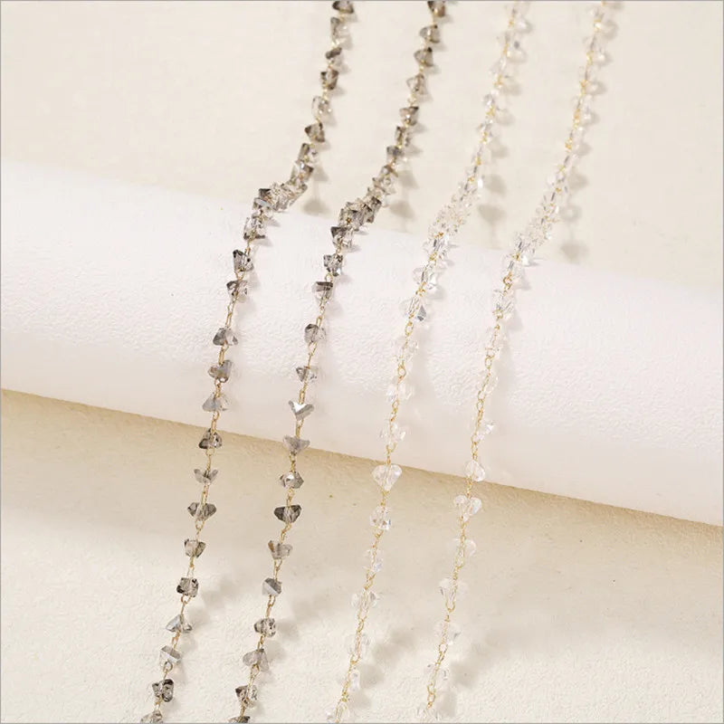 Copper Chains With Irregular Crystal for Necklace and Bracelet DIY Jewelry