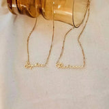 Cursive Name Necklace Box Chain Personalized Jewelry