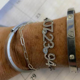 Zircon Birthstone Square Name Bracelet for Women