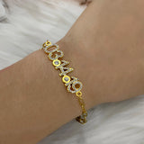 Zircon Birthstone Square Name Bracelet for Women