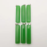 6Pcs Natural Malay Jade Stone Pendant Pillar for Jewelry Making