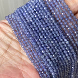 Natural Tanzanite Faceted Round Spacer Beads for Jewelry Making