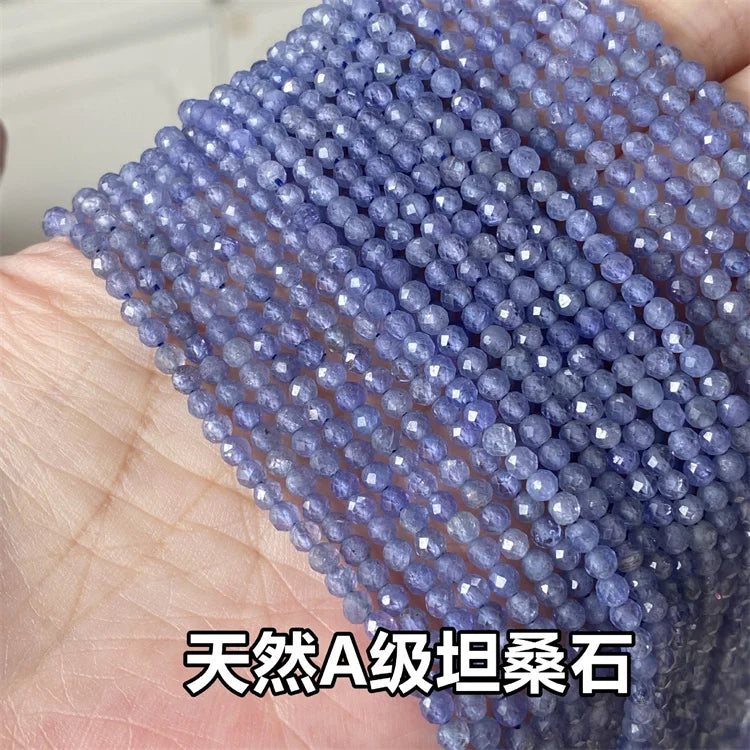 Natural Tanzanite Faceted Round Spacer Beads for Jewelry Making