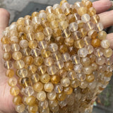 Yellow Quartz Round Spacer Beads for Jewelry Making DIY