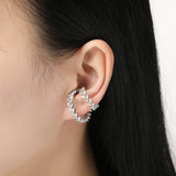 Sweet Women's Zircon Leaf Ear Clip Non-Piercing Earring