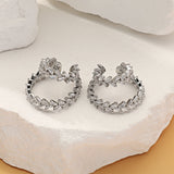 Sweet Women's Zircon Leaf Ear Clip Non-Piercing Earring