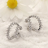 Sweet Women's Zircon Leaf Ear Clip Non-Piercing Earring