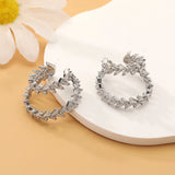 Sweet Women's Zircon Leaf Ear Clip Non-Piercing Earring