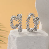 Sweet Women's Zircon Leaf Ear Clip Non-Piercing Earring