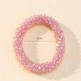 Pink Crystal Beads Women Bracelet Jewelry