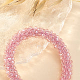 Pink Crystal Beads Women Bracelet Jewelry