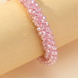 Pink Crystal Beads Women Bracelet Jewelry