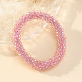 Pink Crystal Beads Women Bracelet Jewelry