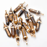 Natural Stone Mixed Charms Hexagonal Healing Reiki Point Pendants 20pcs