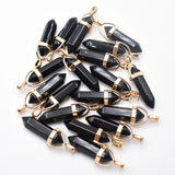 Natural Stone Mixed Charms Hexagonal Healing Reiki Point Pendants 20pcs