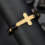 Cross Charm Stainless Steel Bracelet Bangle