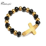 Cross Charm Stainless Steel Bracelet Bangle