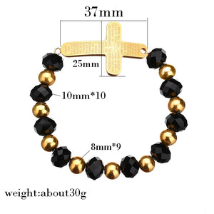 Cross Charm Stainless Steel Bracelet Bangle