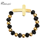 Cross Charm Stainless Steel Bracelet Bangle