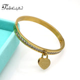 Heart Label Forever Love Pulseira Titanium Bangle Women Jewelry