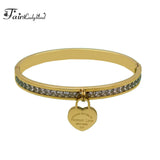 Heart Label Forever Love Pulseira Titanium Bangle Women Jewelry