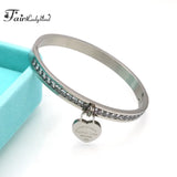 Heart Label Forever Love Pulseira Titanium Bangle Women Jewelry