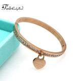 Heart Label Forever Love Pulseira Titanium Bangle Women Jewelry