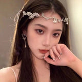 Fairy Chain Headband Boho Hair Decor Women Forehead Shinning Headpiece