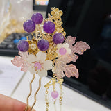 Fairy Flower Headpiece U Shaped Hair Stick for Women Girls Hair Jewelry