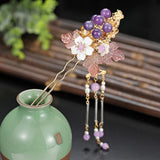 Fairy Flower Headpiece U Shaped Hair Stick for Women Girls Hair Jewelry