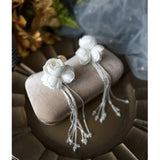 Fairy Flowers Ear Clips Beading Tassel Hand Wedding Bridal Tiara Women Earring