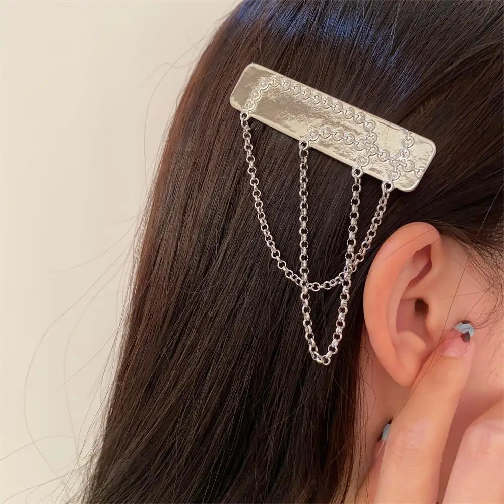 Fairy Grunge Metal Hairpin Chain Pendant Clip Vintage Kpop Jewelry